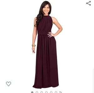 Formal maroon wine halter dress